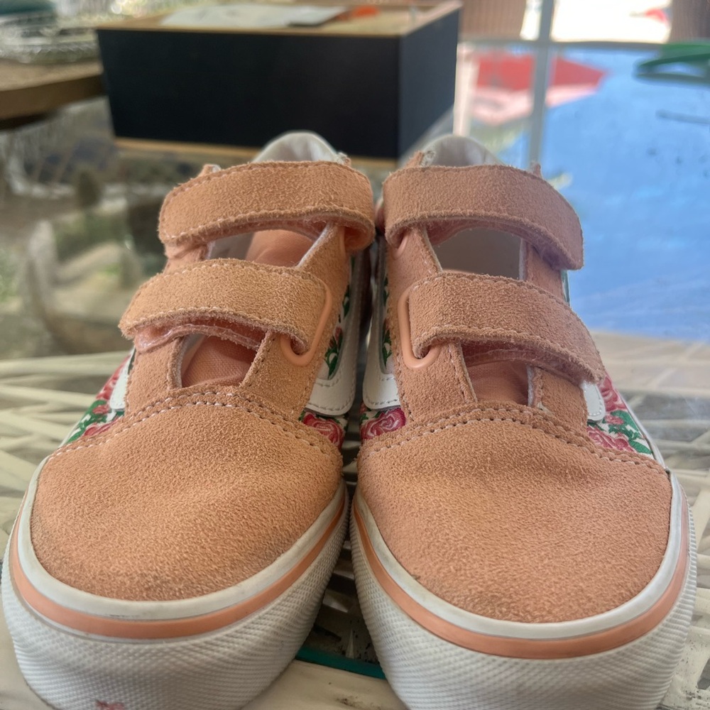 Vans old skool Peach Floral Frog Sneakers - Picture 8 of 11